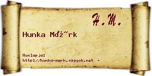 Hunka Márk névjegykártya